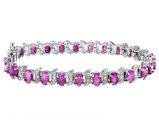 15.00 Carat (ctw) Lab-Created Pink Sapphire Bracelet in Sterling Silver